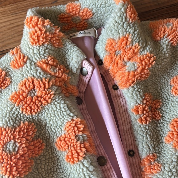 Nora Madison Girls flower Fleece Jacket 6-7 Y - Picture 3 of 11